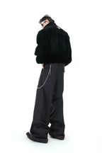 Striped Metal Accent Straight-Leg Trousers