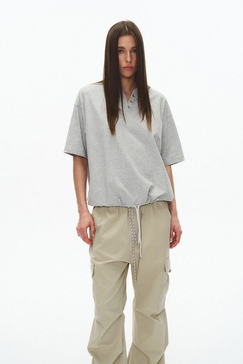 Cooling Drawstring V Neck Tee