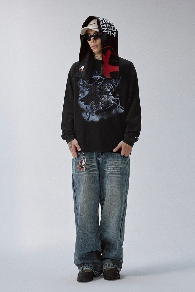 Vintage Washed Graphic Long Sleeve Tee