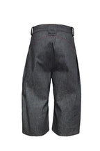 Pleated Raw Denim Jorts