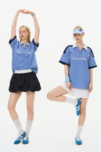 Striped Drawstring Polo Tee