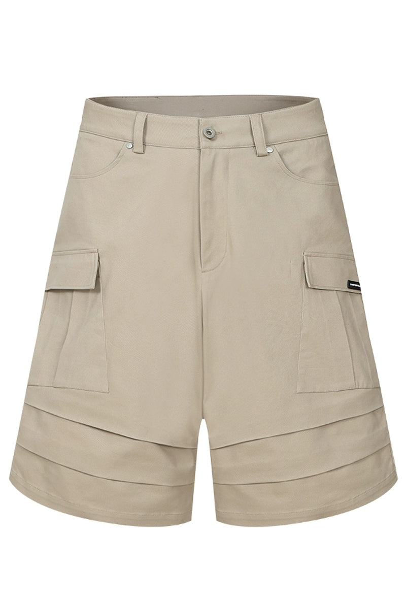 Pleated Pocket Utility Shorts