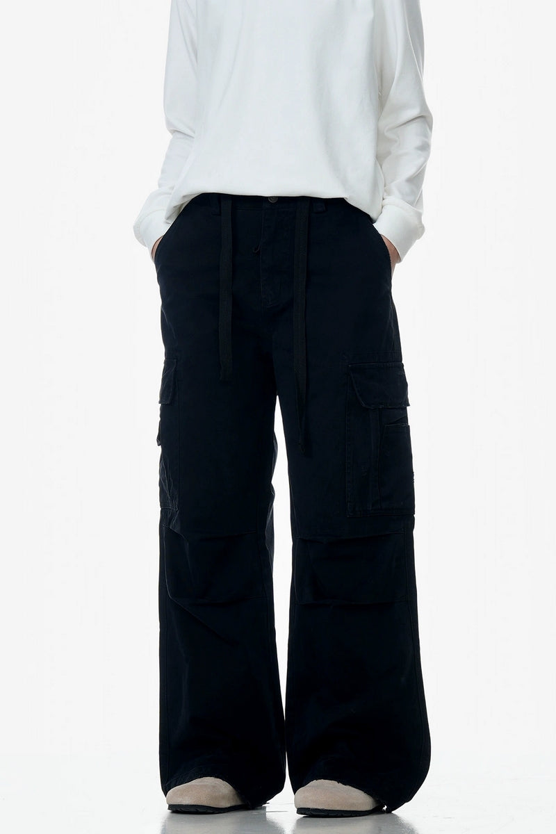 Wrinkled Multi-Pocket Cargo Pants