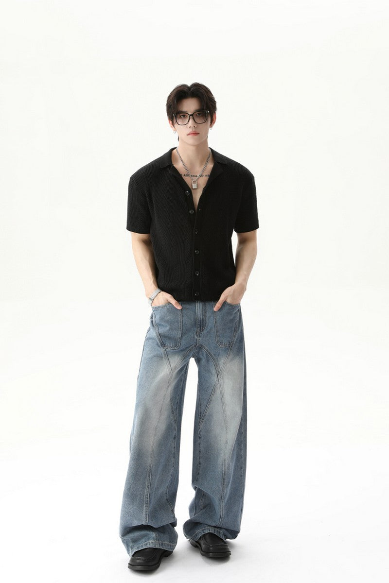 Collared Button Up Knit Cardigan