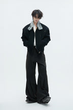 Washed Canvas Faux Wolf Fur Puffer