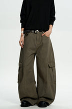Brown Deconstructed Cargo Pants