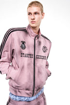 Distressed Striped Track Jacket
