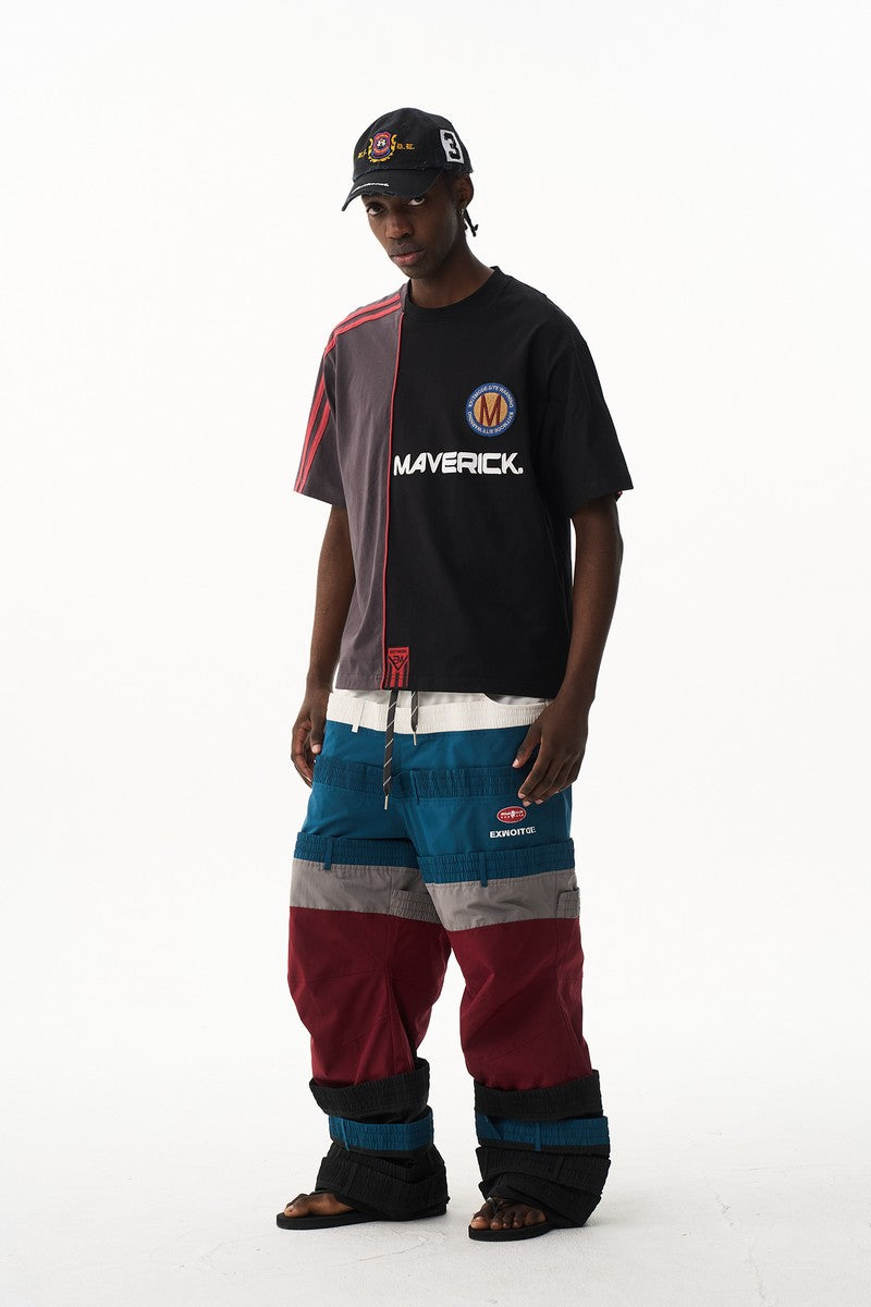 Colorblock Panel Embroidered Tee
