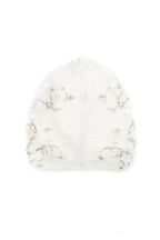 Embroidered Faux Mink Knit Beanie