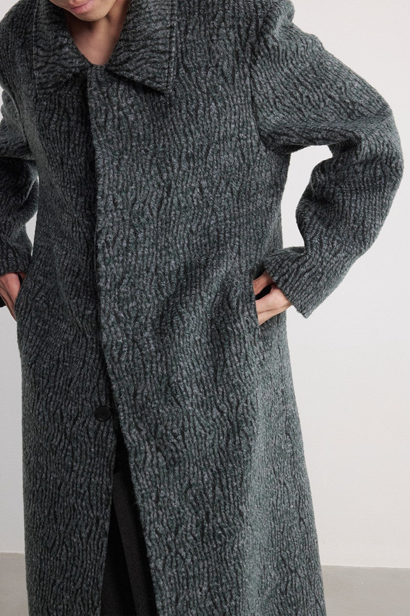 Textured Wool Moss Coat