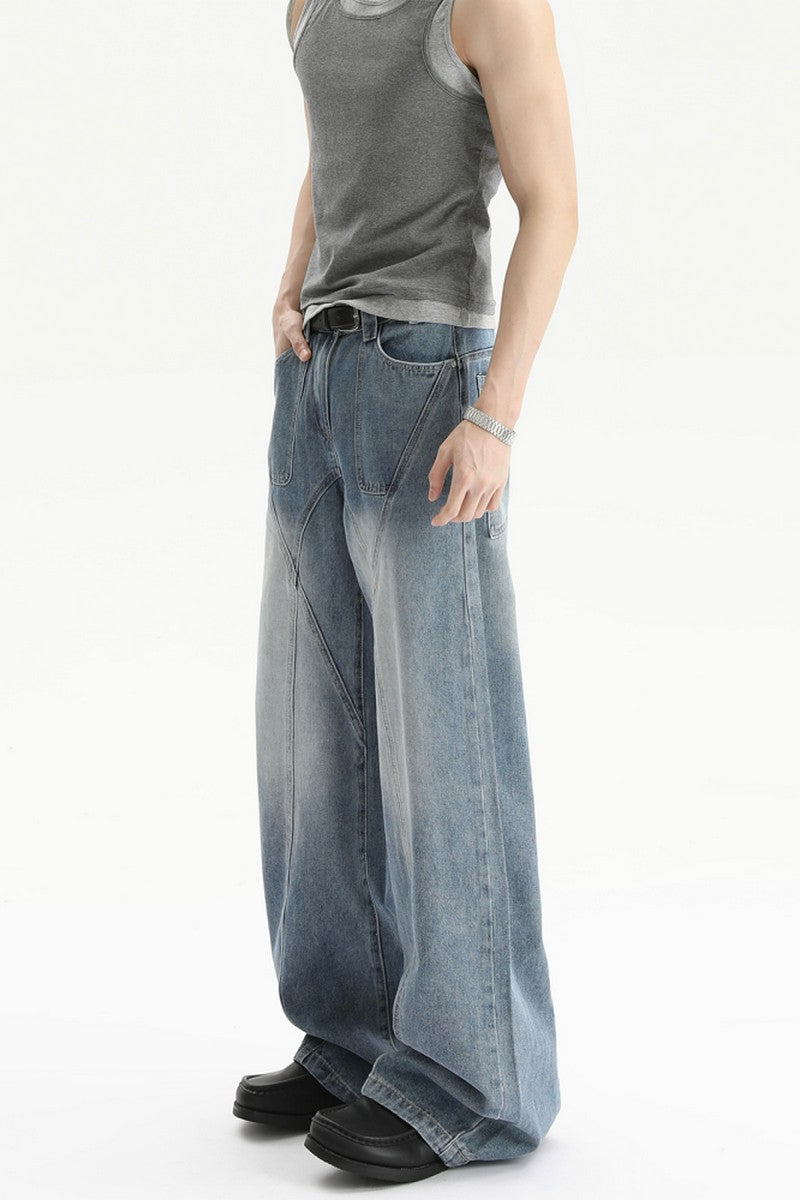 Structured Wide Leg Jeans