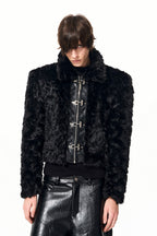 Faux Fur Metal Buckle Jacket
