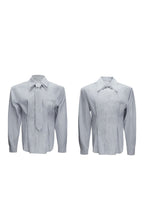 Striped Shoulder Pad Tie Shirt