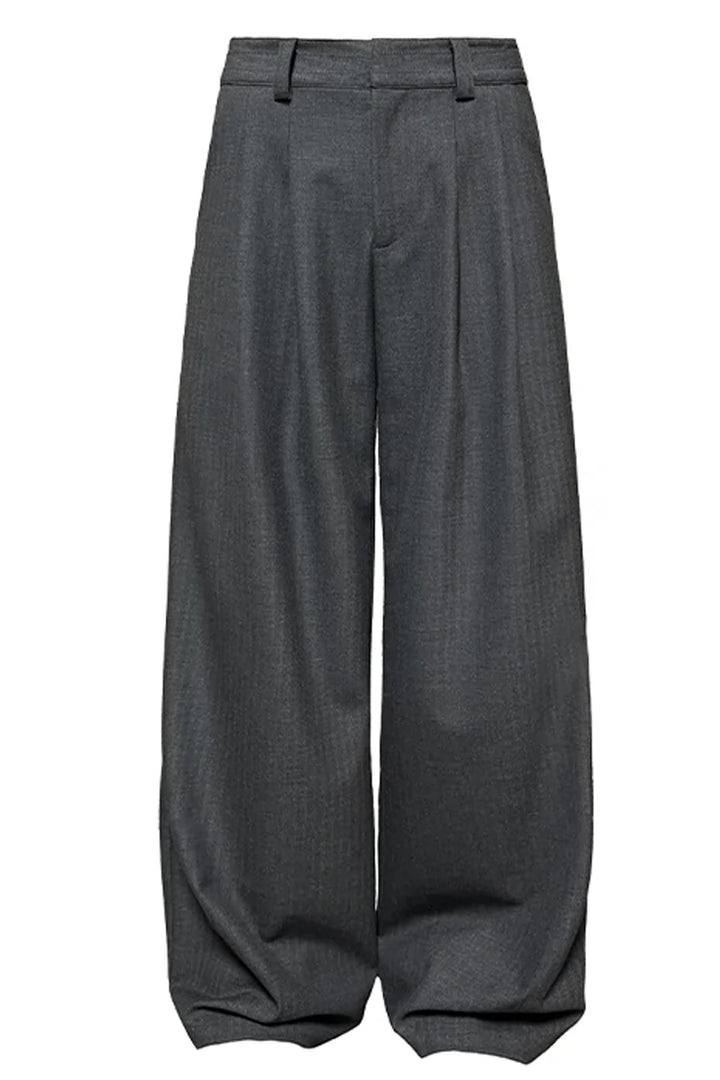 Herringbone Pleated Suit Pants