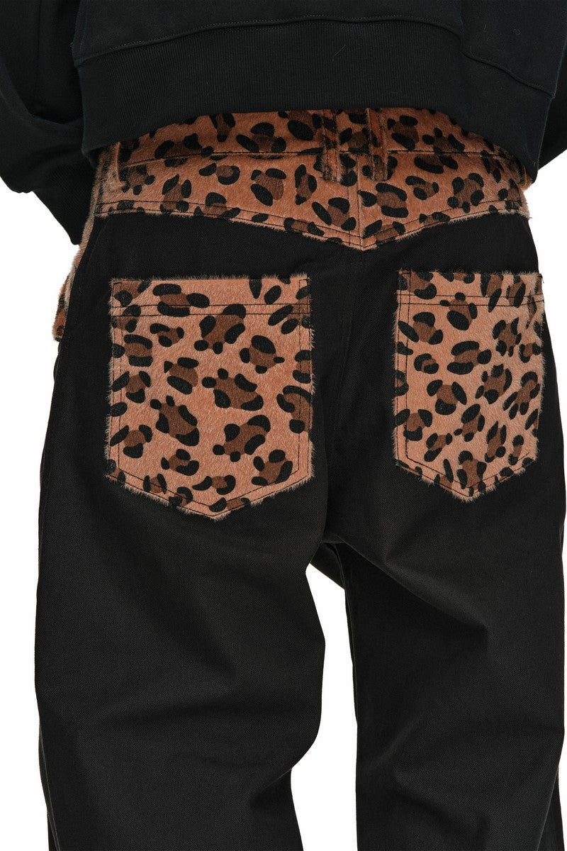 Animal Patchwork Wide Leg Pants