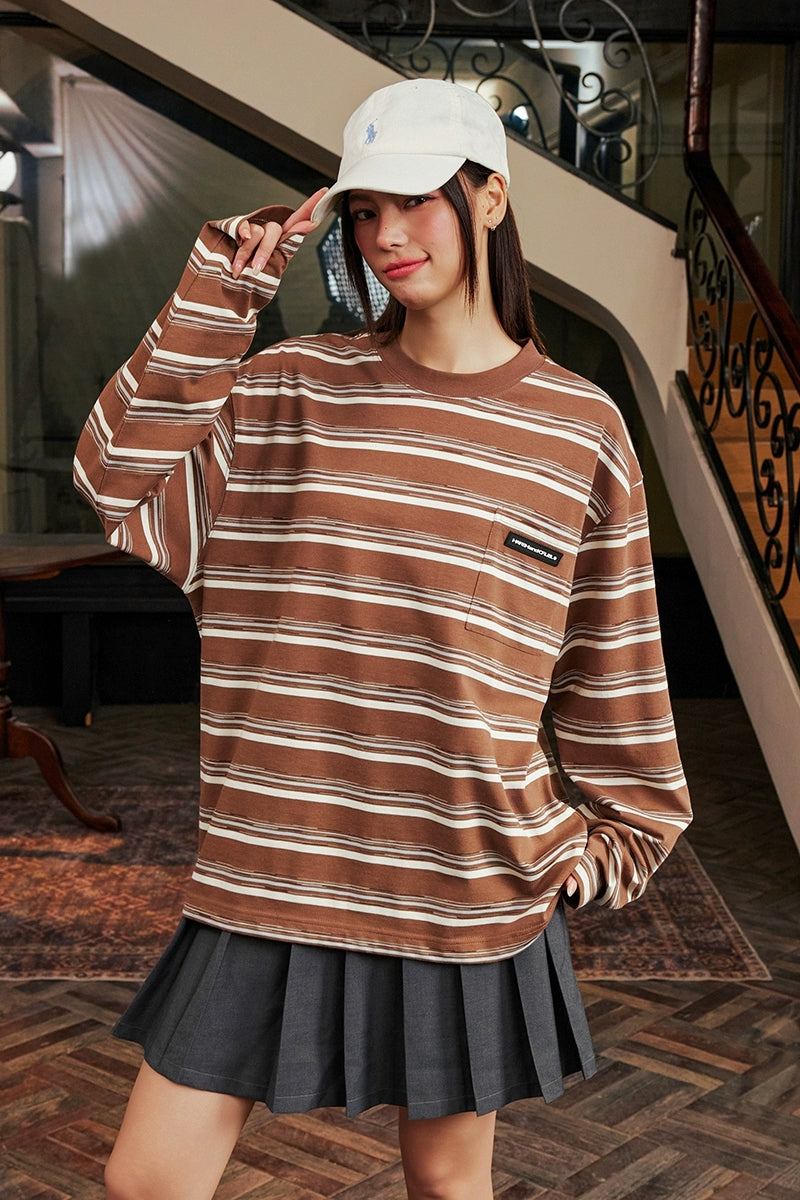 Striped Loose Fit L/S Tee