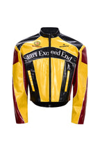 Yellow Colorblock Biker Jacket