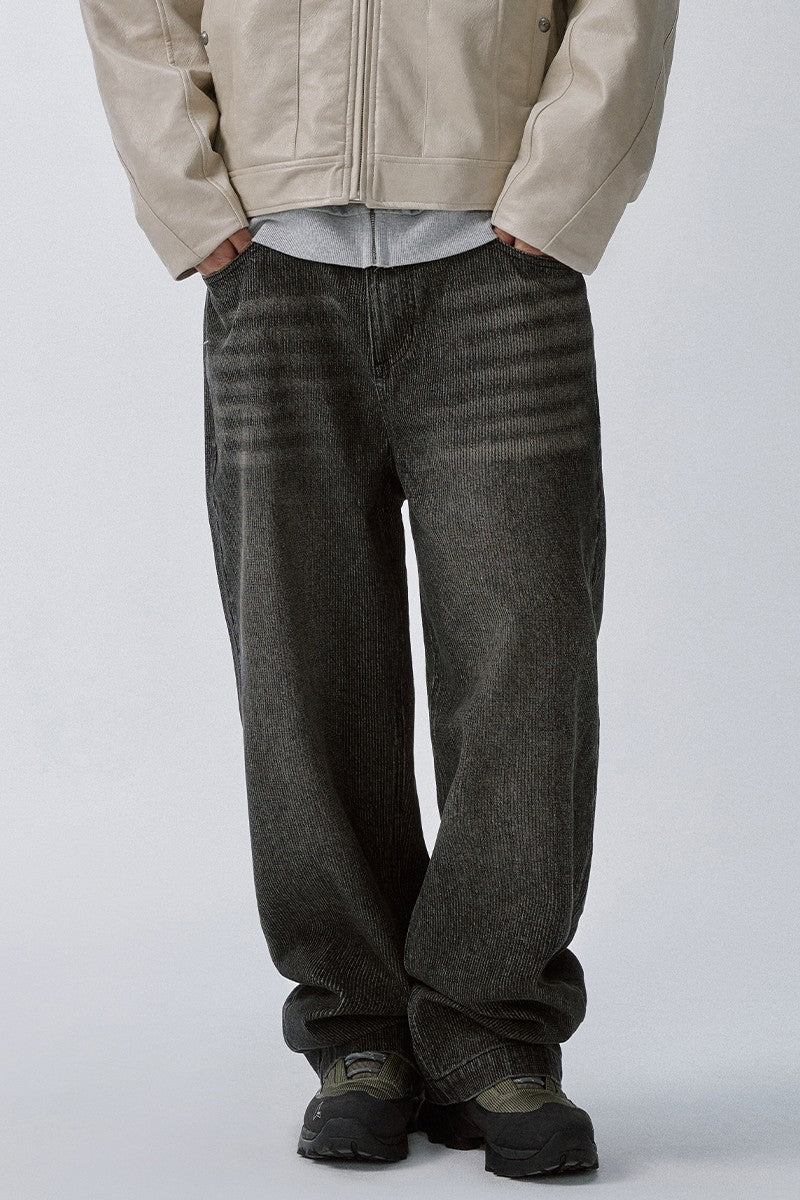 Washed Jacquard Corduroy Jeans