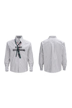 Striped Necktie Print Shirt