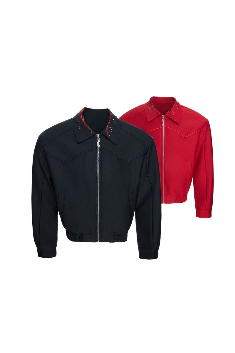 Studded Embroidered Tech Jacket