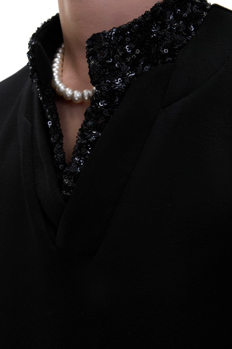 Sequin Panel Heavyweight Polo