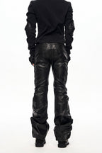 Waxed Flared Stacked Jeans