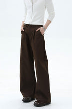 Old Money Draped Wide Leg Trousers