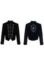 Metal Button Sparkle Stand Collar Jacket