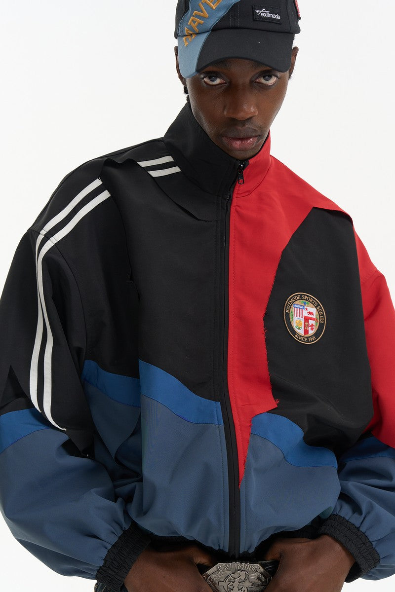 Raw Edge Panel Track Jacket