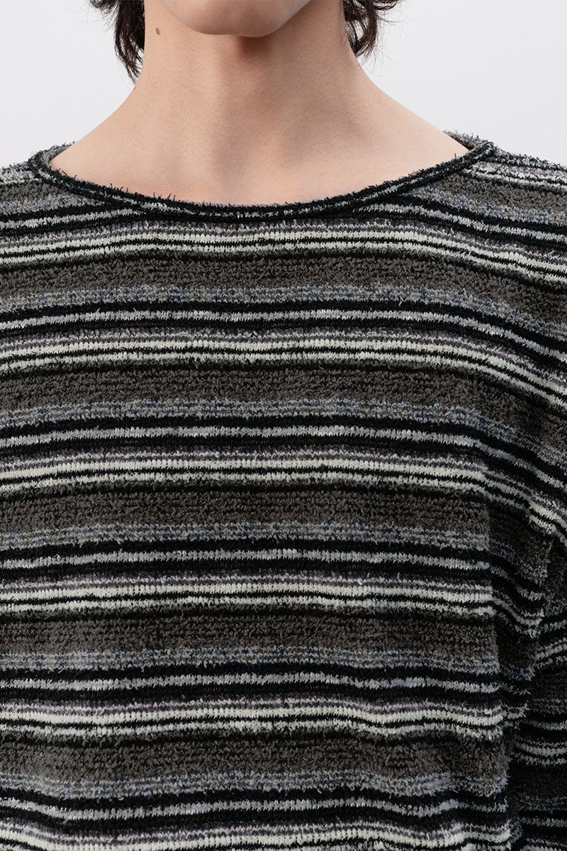 Striped Knit Oversized Long Sleeve