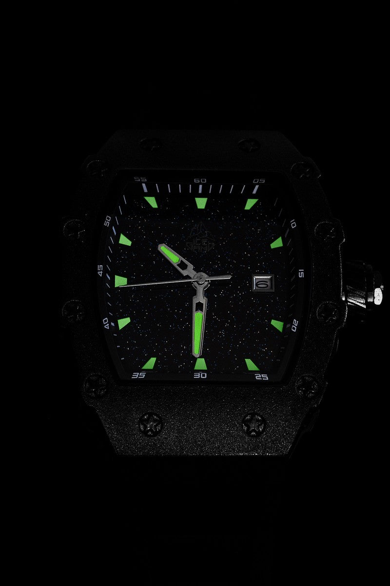 Frosted Gold Barrel Watch