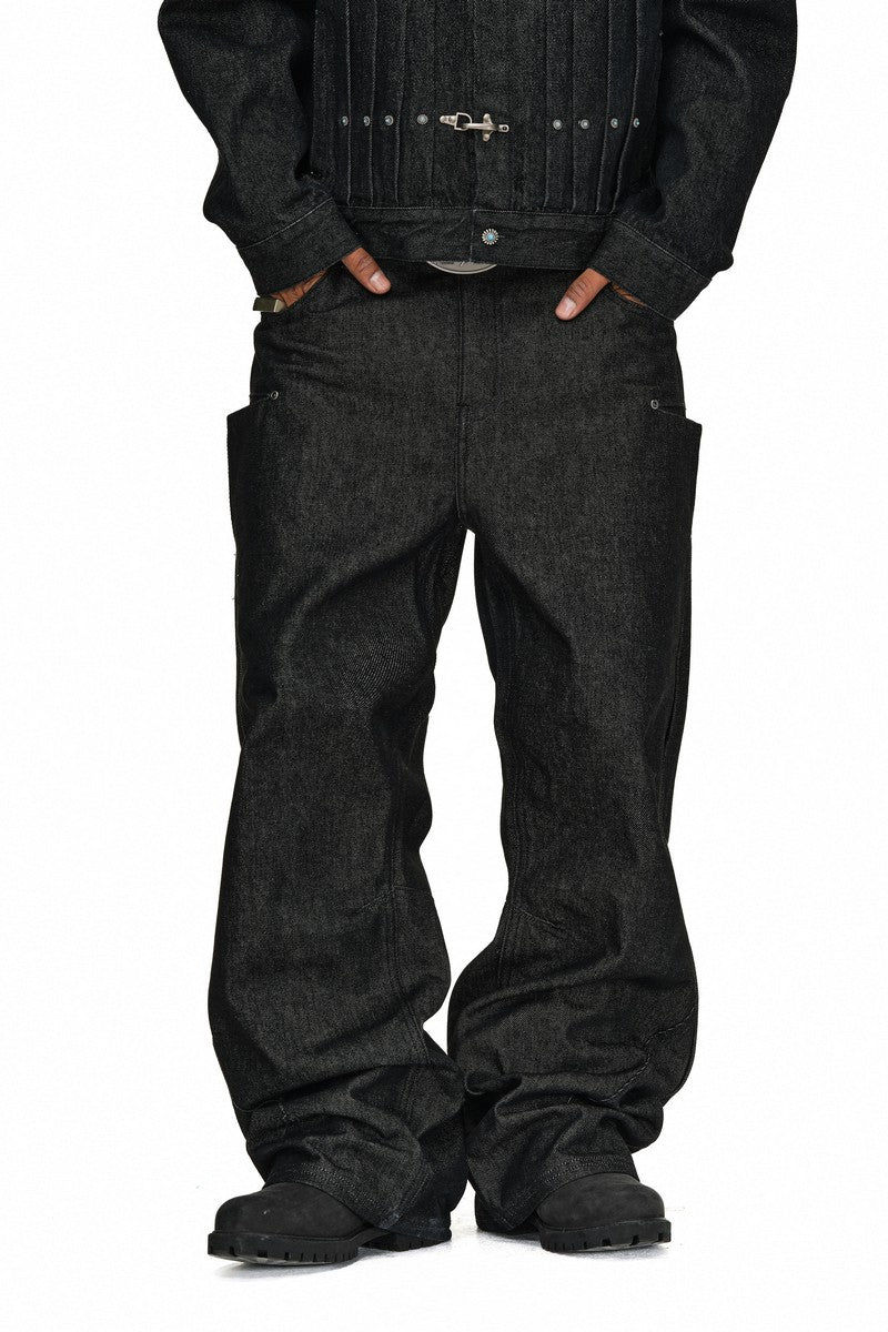 Studded Black Straight Jeans