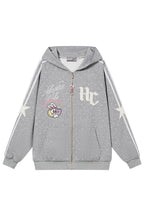 Polka Dot Zip Up Hoodie