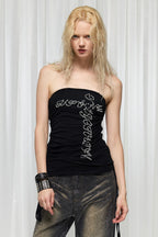 Pearl Studded Strapless Top