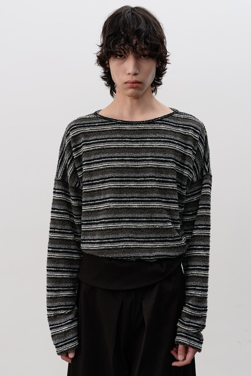 Striped Knit Oversized Long Sleeve