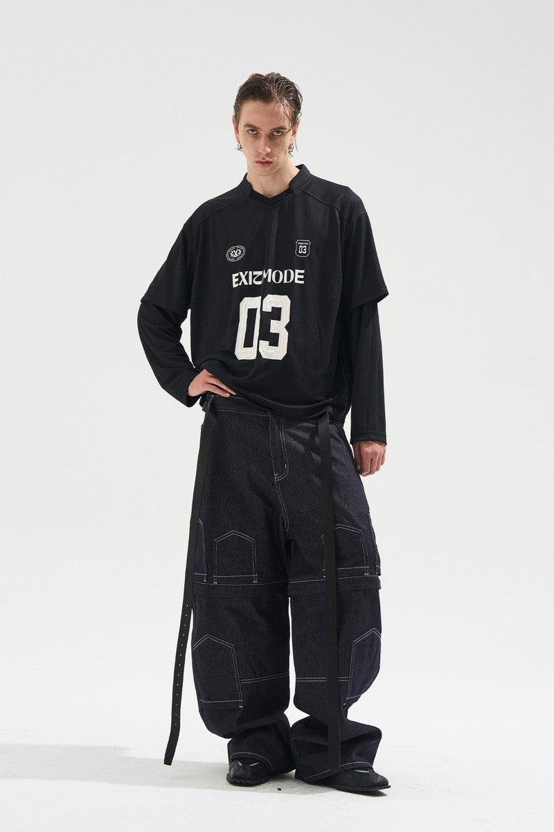 Striped Layered Jersey Long Sleeve Tee