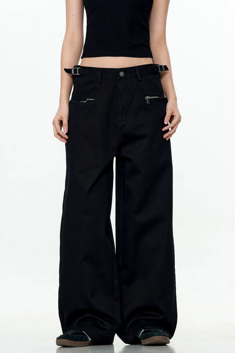 Adjustable Straight-Leg Cargo Pants