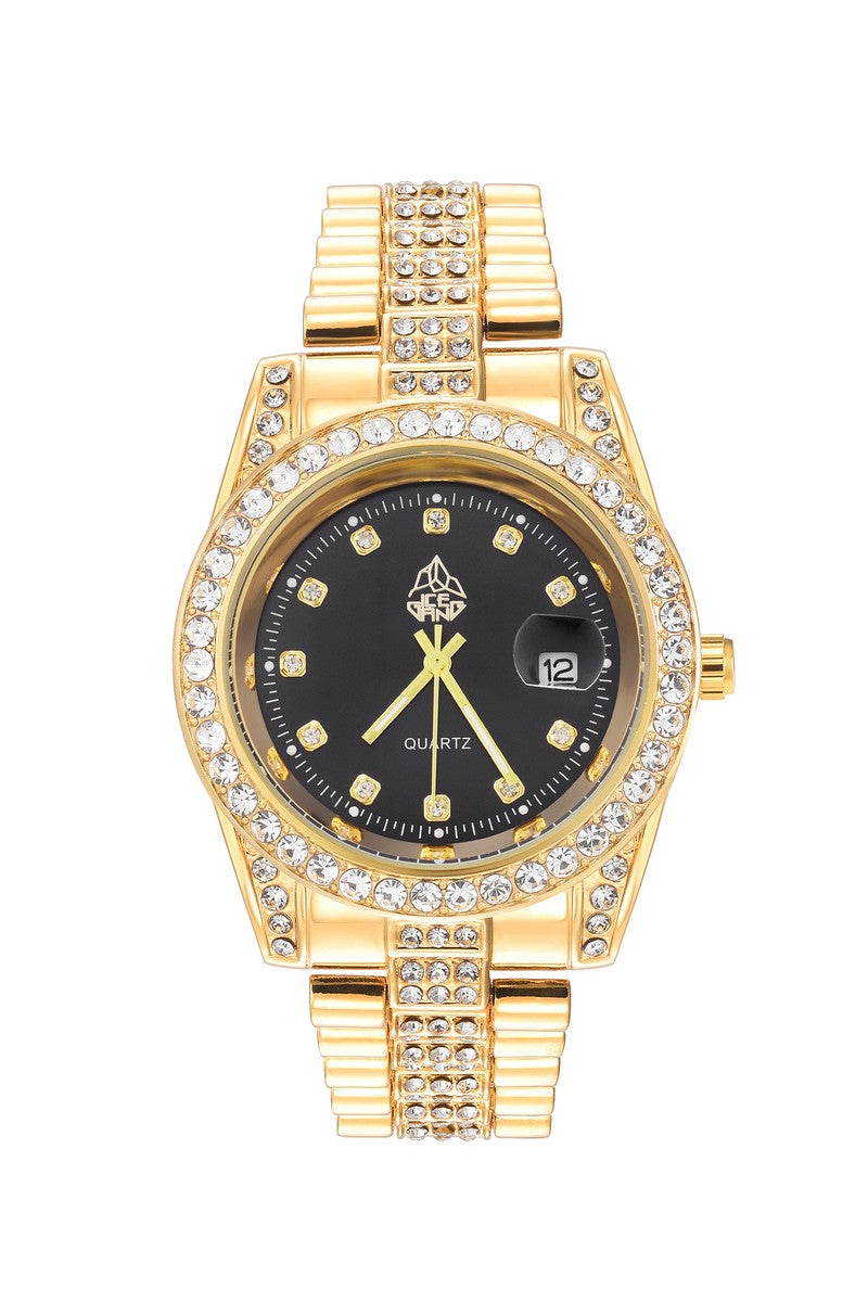 Diamond Pave Date Watch