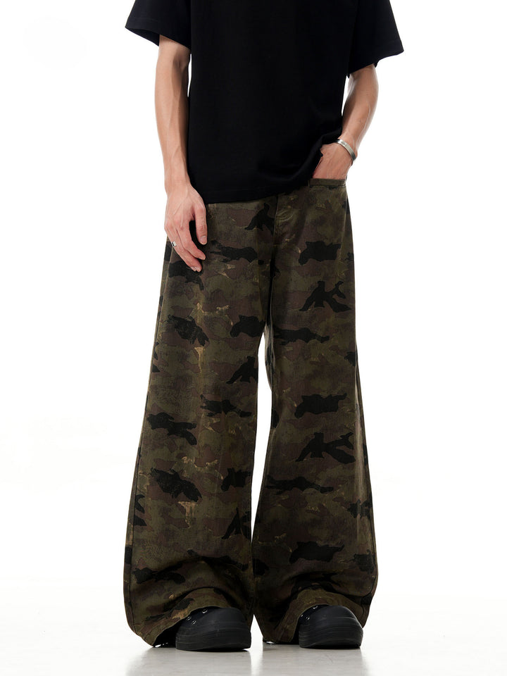 Camo Washed Cargo Jeans