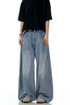Creased Blade Wide Jeans