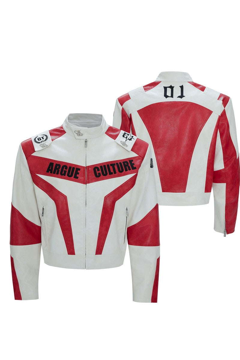 Colorblock Armor Biker Jacket