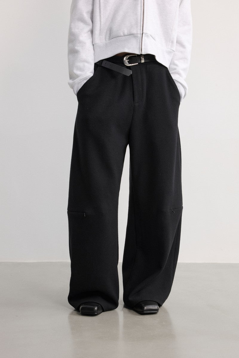 Layered Zip Brushed Knife Pants