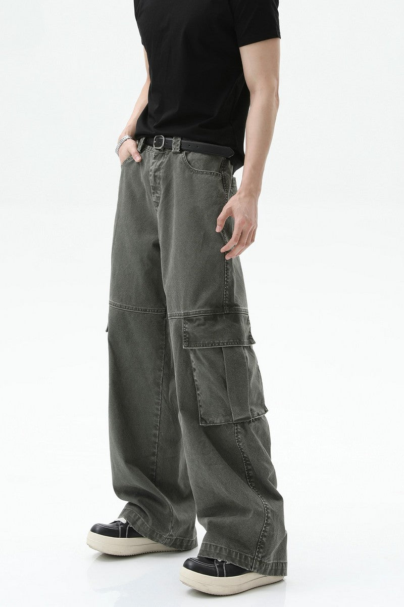 Deconstructed Cargo Denim Jeans