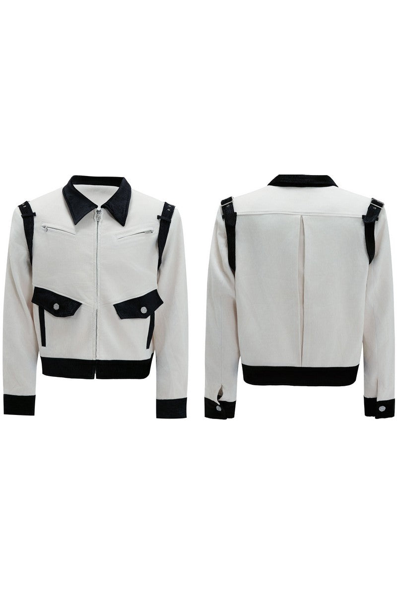 Silk Velvet Contrast Pocket Jacket