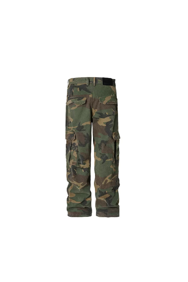 『Copping Zone』Heavyweight Camo Distressed Cargo Pants Distressed Camo Cargo Pants – Copping Zone