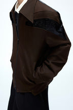 Glossy Deconstructed Cropped Jacket