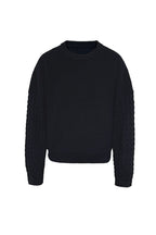 Cable Sleeve Cotton Sweater