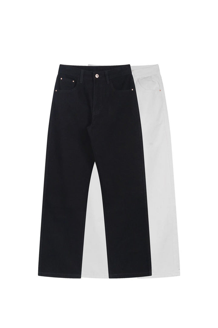 Textured Cleanfit Straight Leg Jeans