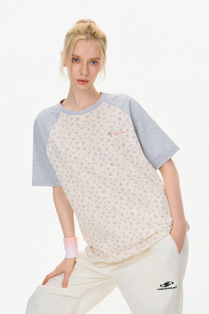 Floral Draped Raglan Tee
