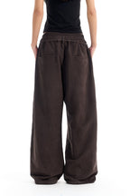 Pleated Double Waist Wide Pants